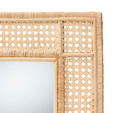 Baxton Studio bali & pari Josepha Modern Bohemian Natural Brown Rattan Accent Wall Mirror