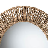 Baxton Studio bali & pari Elwyn Modern Bohemian Metal and Natural Brown Seagrass Accent Wall Mirror