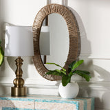 Baxton Studio bali & pari Elwyn Modern Bohemian Metal and Natural Brown Seagrass Accent Wall Mirror