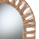 Baxton Studio bali & pari Geona Modern Bohemian Metal and Natural Brown Seagrass Accent Wall Mirror