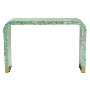 Baxton Studio Baxton Studio Didrika Seafoam Green Console Table with Mother-of-Pearl Finish for Modern Homes F232-FT36-Console Table