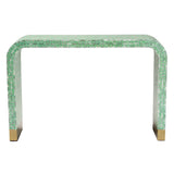 Baxton Studio Didrika Modern Bohemian Seafoam Green Mother of Peral Console Table