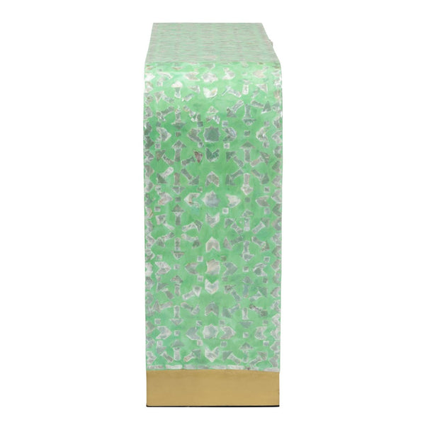 Baxton Studio Baxton Studio Didrika Seafoam Green Console Table with Mother-of-Pearl Finish for Modern Homes F232-FT36-Console Table