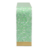 Baxton Studio Didrika Modern Bohemian Seafoam Green Mother of Peral Console Table