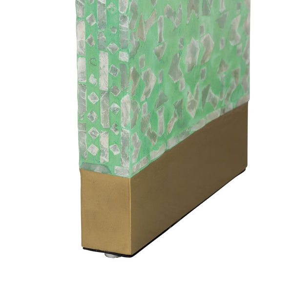 Baxton Studio Baxton Studio Didrika Seafoam Green Console Table with Mother-of-Pearl Finish for Modern Homes F232-FT36-Console Table