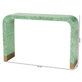 Baxton Studio Didrika Modern Bohemian Seafoam Green Mother of Peral Console Table