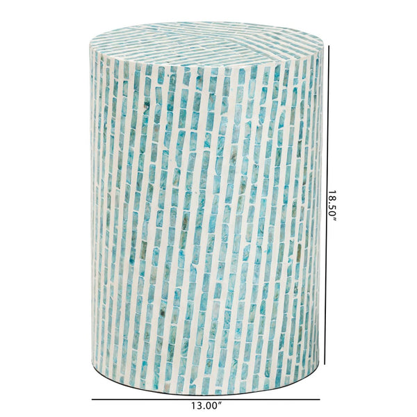 Baxton Studio Baxton Studio Draven Modern Bohemian End Table with Mother of Pearl Inlay for Stylish Spaces F232-FT37-Accent Table