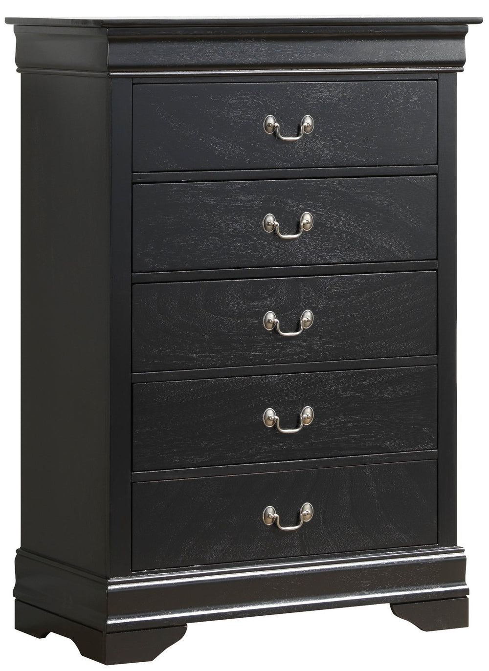 English Elm Charming Black Traditional Storage Chest with Spacious Interior, Durable Particle Board, 48"H x 33"W x18"D B078108213