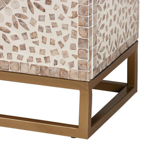 Baxton Studio Baxton Studio Ercilia Modern Bohemian Storage Cabinet with Mother-of-Pearl Inlay & Rustic Wood Finish F232-FT43-Cabinet