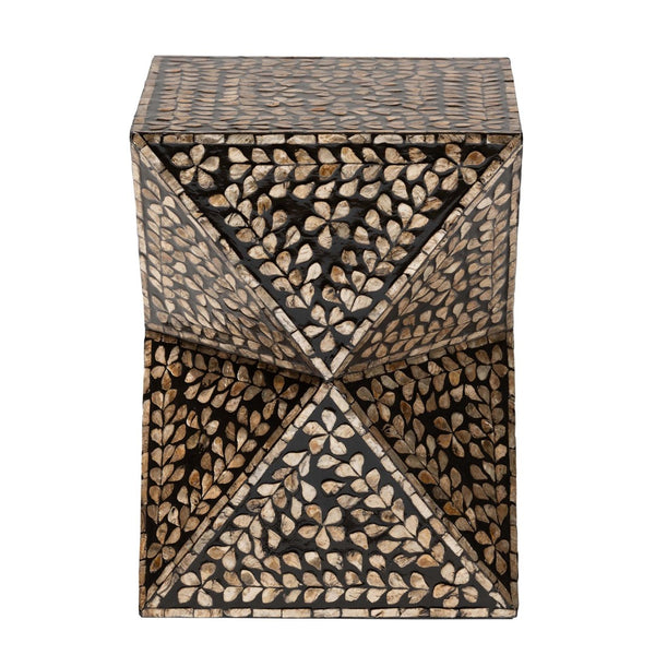 Baxton Studio Baxton Studio Feronia Modern Bohemian End Table with Mother of Pearl Mosaic - Artful Accent Piece F232-FT46-Accent Table