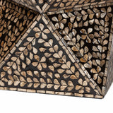 Baxton Studio Feronia Modern Bohemian Black and Bronze Mother of Pearl End Table