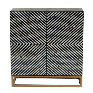 Baxton Studio Baxton Belenus Modern Bohemian Storage Cabinet with Mother of Pearl & Gold, Stylish & Functional F232-FT52-Cabinet
