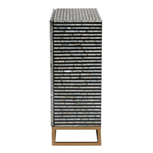 Baxton Studio Baxton Belenus Modern Bohemian Storage Cabinet with Mother of Pearl & Gold, Stylish & Functional F232-FT52-Cabinet