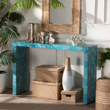 Baxton Studio Veruca Modern Bohemian Blue Mother of Pearl Console Table