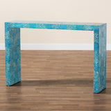 Baxton Studio Veruca Modern Bohemian Blue Mother of Pearl Console Table