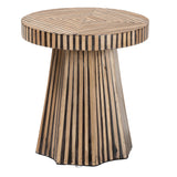 Baxton Studio Devika Modern Bohemian Two-Tone Natural and Dark Brown Bamboo End Table