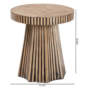 Baxton Studio Baxton Studio Devika Bohemian Bamboo End Table – Modern Two-Tone Accent for Stylish Living Spaces F232-FT57-Bamboo-End Table