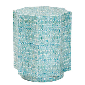 Baxton Studio Baxton Olesia Blue Mother of Pearl End Table - Modern Bohemian Accent for Small Spaces & Style F232-FT59-Accent Table