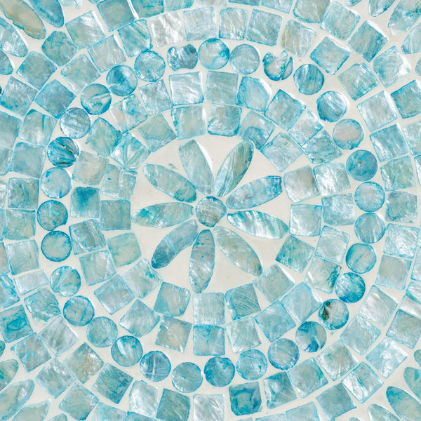 Baxton Studio Baxton Olesia Blue Mother of Pearl End Table - Modern Bohemian Accent for Small Spaces & Style F232-FT59-Accent Table