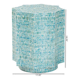 Baxton Studio Olesia Modern Bohemian Blue Mother of Pearl End Table