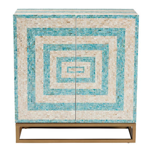 Baxton Studio Baxton Studio Utari Bohemian Chic Storage Cabinet with Mother of Pearl & Gold Metal Base, 27.6” W F232-FT85- Cabinet