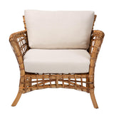bali & pari Babette Modern Bohemian Natural Brown Rattan Arm Chair