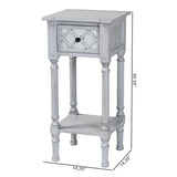 Baxton Studio Gellert Classic and Traditional Grey Finished Wood 1-Drawer End Table