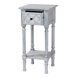 Baxton Studio Gellert Classic and Traditional Grey Finished Wood 1-Drawer End Table