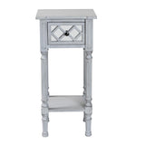 Baxton Studio Gellert Classic and Traditional Grey Finished Wood 1-Drawer End Table