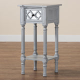 Baxton Studio Gellert Classic and Traditional Grey Finished Wood 1-Drawer End Table