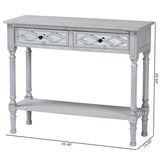 Baxton Studio Gellert Classic and Traditional Grey Finished Wood 2-Drawer Console Table