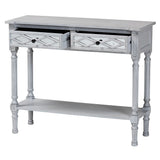 Baxton Studio Gellert Classic and Traditional Grey Finished Wood 2-Drawer Console Table