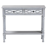 Baxton Studio Gellert Classic and Traditional Grey Finished Wood 2-Drawer Console Table