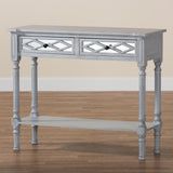 Baxton Studio Gellert Classic and Traditional Grey Finished Wood 2-Drawer Console Table