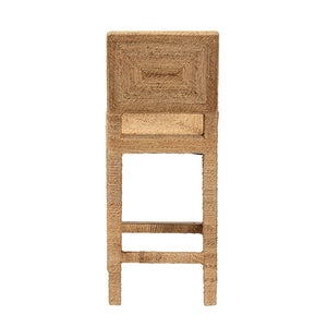 Baxton Studio bali Anfield Modern Bohemian Seagrass & Mahogany Counter Stool - Elegant Support for Kitchen Bars Anfield SH60-Mahogany/Seagrass-CS
