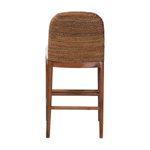 Baxton Studio bali Nadim Modern Bohemian Counter Stool - Handmade Acacia & Seagrass, Comfortable & Stylish Design New York-Wood/Banana-CS