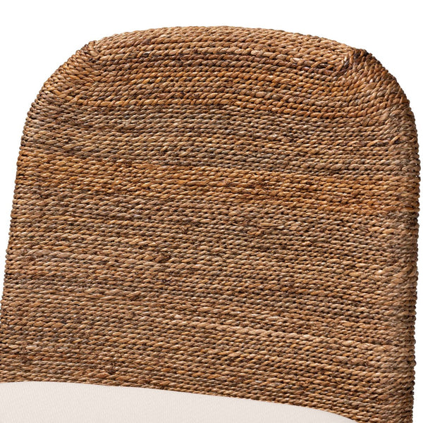 Baxton Studio bali Nadim Modern Bohemian Counter Stool - Handmade Acacia & Seagrass, Comfortable & Stylish Design New York-Wood/Banana-CS