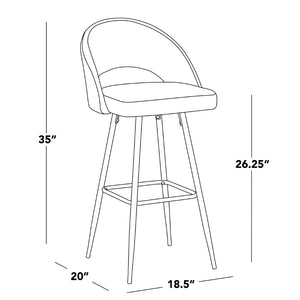 English Elm Fixed-height Metal Frame Barstools with Upholstered Seats and Geometric Footrest Set of 2 Gold,Grey B202S01935