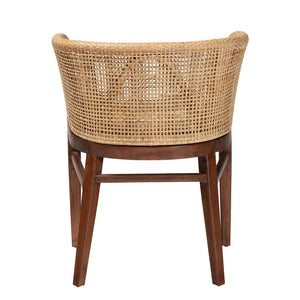 Baxton Studio bali Papua Bohemian Dining Chair - Handcrafted Natural Rattan & Acacia Wood for Modern Elegance Papua-Wood/Natural-DC
