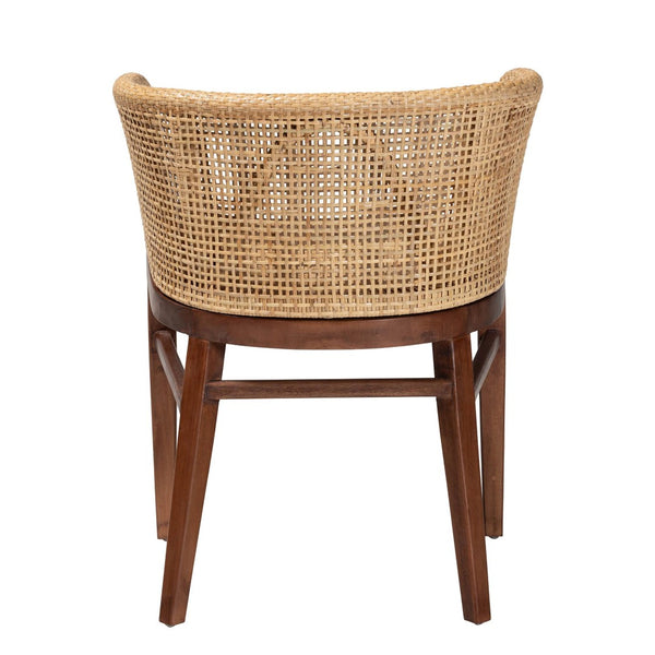 Baxton Studio bali Papua Bohemian Dining Chair - Handcrafted Natural Rattan & Acacia Wood for Modern Elegance Papua-Wood/Natural-DC