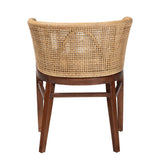 bali & pari Papua Modern Bohemian Natural Rattan and Walnut Brown Acacia Wood Dining Chair