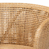 bali & pari Papua Modern Bohemian Natural Rattan and Walnut Brown Acacia Wood Dining Chair