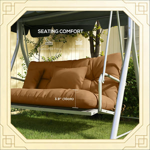 English Elm Outdoor Tufted Bench Cushion Set with Polyester Fill for Patio Porch Comfort Tan T3971P442941