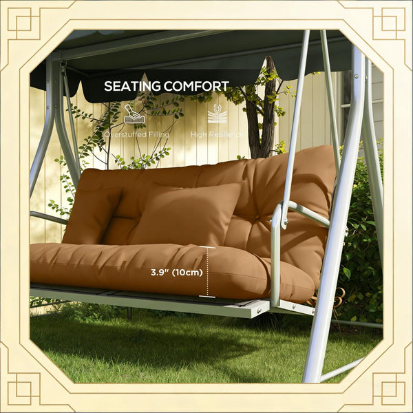 English Elm Outdoor Tufted Bench Cushion Set with Polyester Fill for Patio Porch Comfort Tan T3971P442941