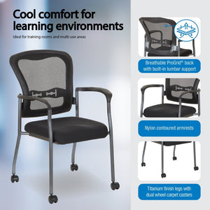 OSP Home Furnishings Titanium Pro-line Stackable Visitors Chair with Lumbar Support for Reception Spaces 84540-30