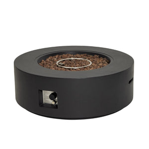 English Elm 40" Round Propane Fire Pit Table Mgo Concrete Outdoor Patio 50000 Btu Dark Gray W3016P444273