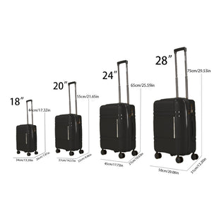 English Elm 6-piece Hard Shell Spinner Luggage Set Expandable Polypropylene with Combo Lock Black T3292P327435