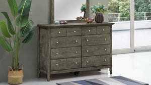 English Elm Hammond Elegant Silver Champagne Dresser with Dovetail Drawers, Soft-Close Hardware, Durable Veneer Finish Gray 41 L x 63 W x 21 H B078108313