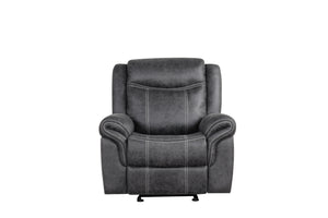 English Elm Zubaida Dark Gray Microfiber Power Motion Glider Recliner with USB, Pocket Coil Seat, 138° Recline B2726P283803