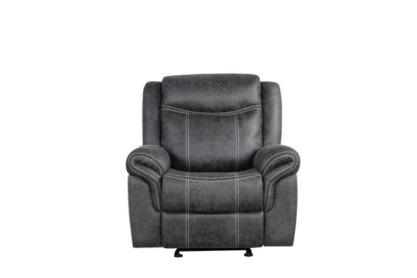 English Elm Zubaida Dark Gray Microfiber Power Motion Glider Recliner with USB, Pocket Coil Seat, 138° Recline B2726P283803